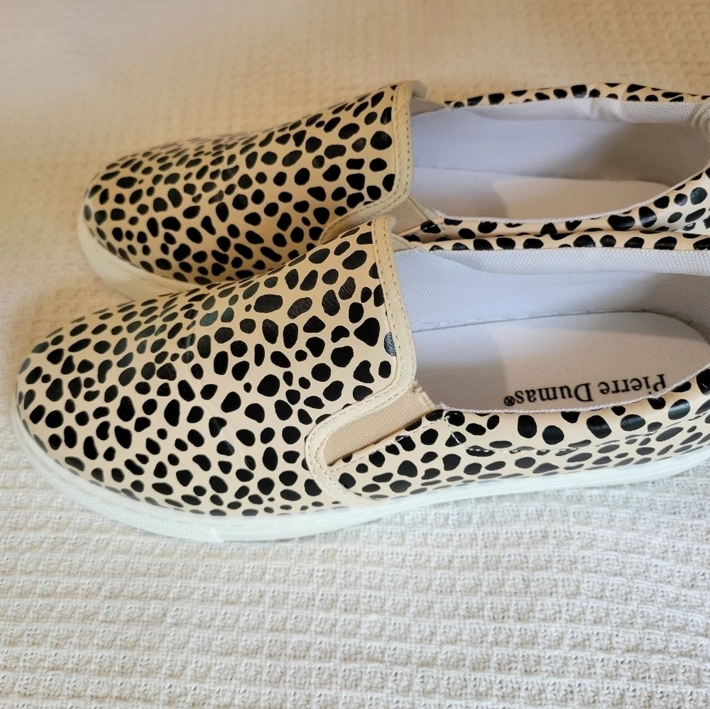 Pierre Dumas Black and White Slip-On Shoes